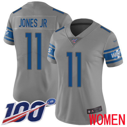 Detroit Lions Limited Gray Women Marvin Jones Jr Jersey NFL Football #11 100th Season Inverted Legend->youth nfl jersey->Youth Jersey